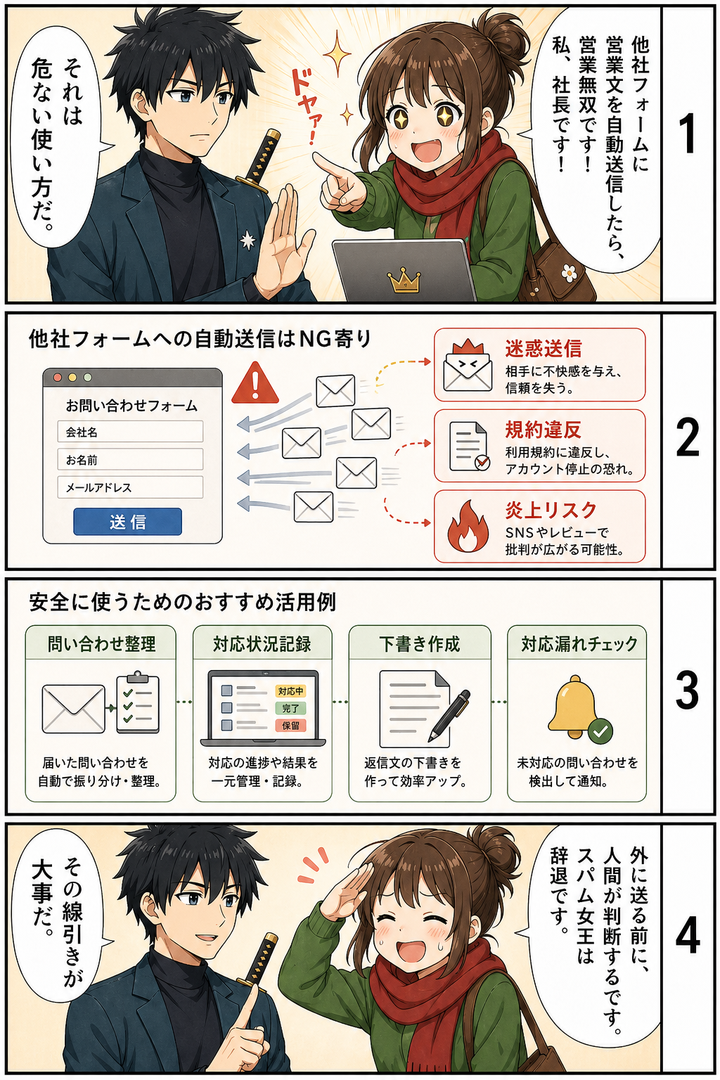 他社お問い合わせフォームへの自動送信リスクについて