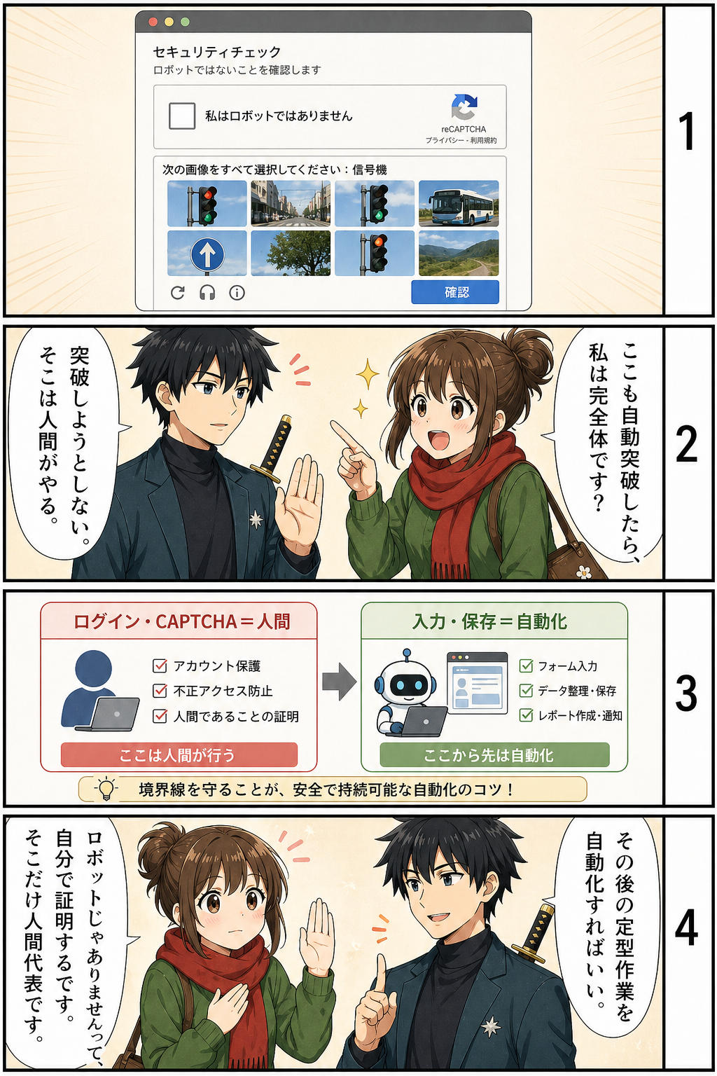 CAPTCHAは人間が対応する前提であることについて