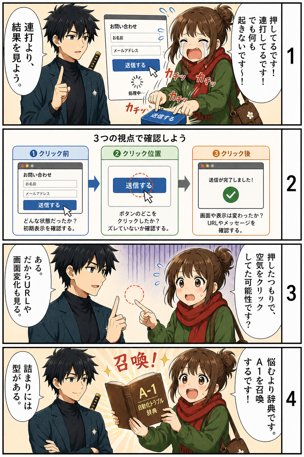 ボタンが押せない問題のパターンについて