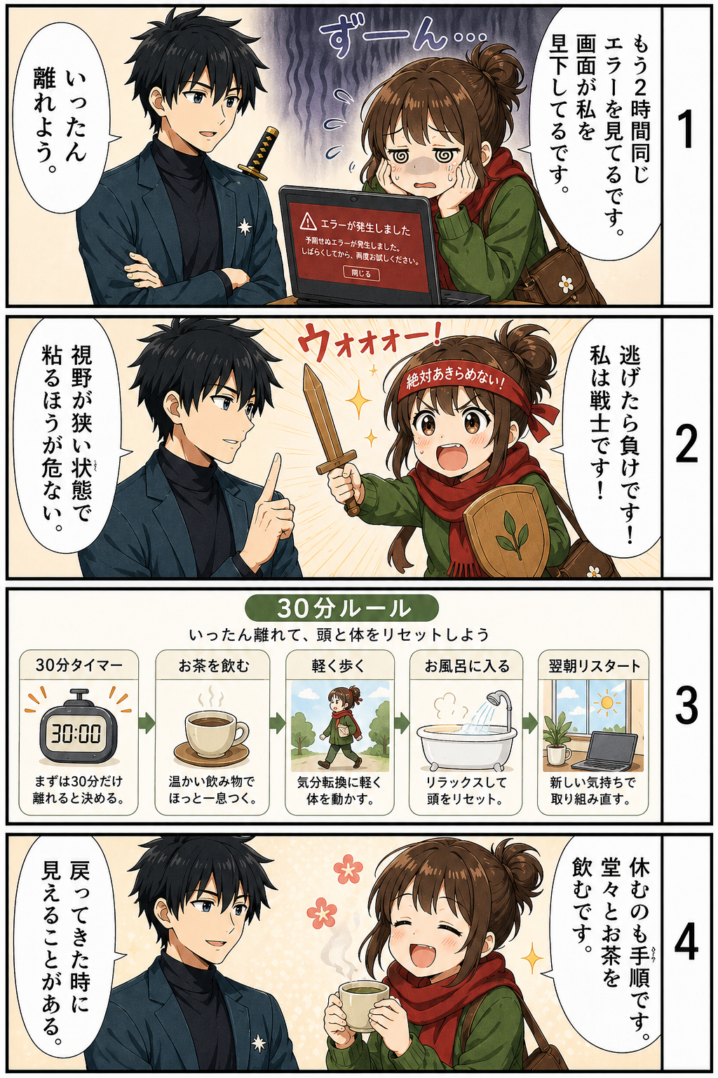 30分ルール（詰まったら30分で離れる）について