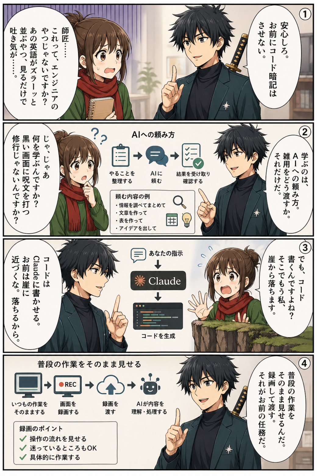 自分の世界じゃないなと感じるアンと師匠