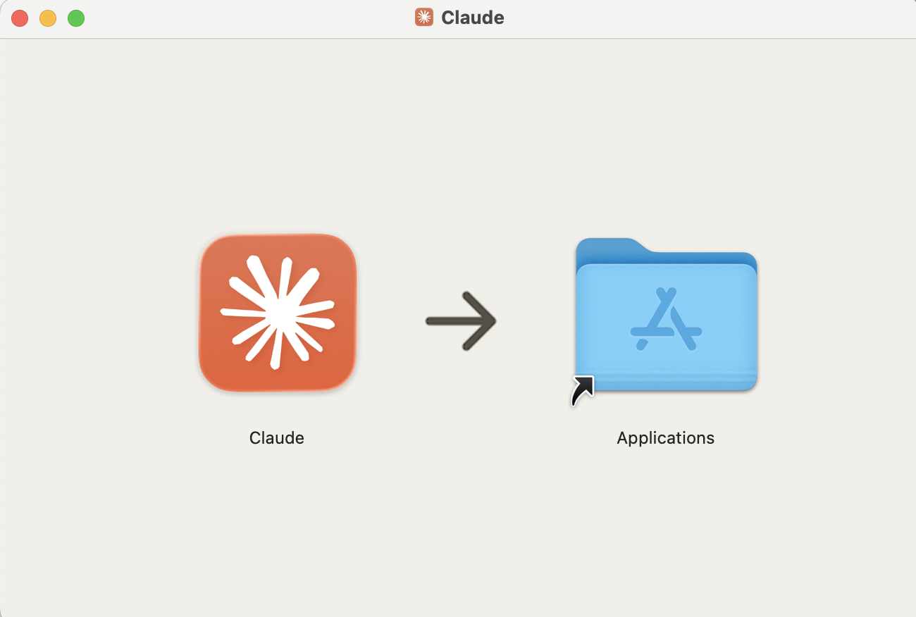 ClaudeアプリをApplicationsへ移動